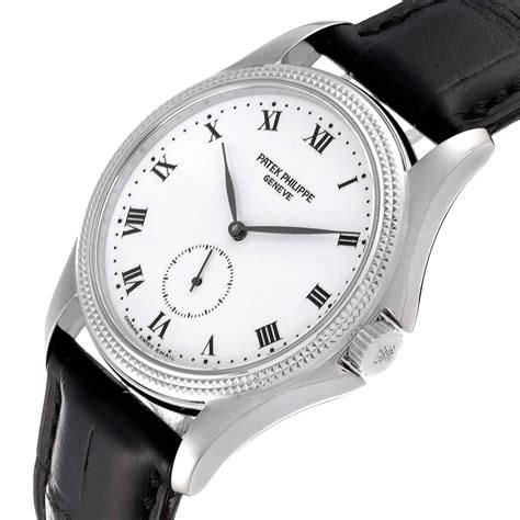 patek philippe calatrava mens 18k white gold watch|patek philippe watch original price.